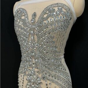 Elegant Silver Embellished bodice